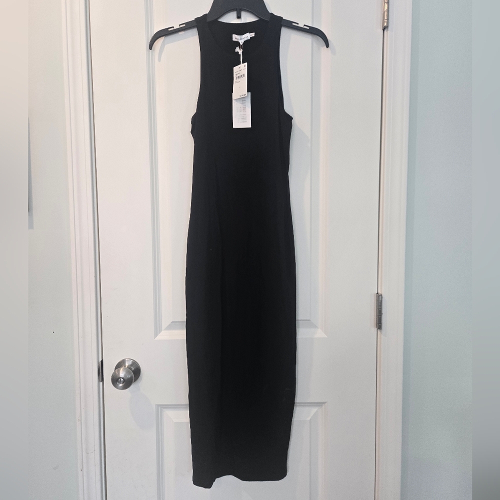 Good American Black Bodycon Midi Dress Size 0 Nwt